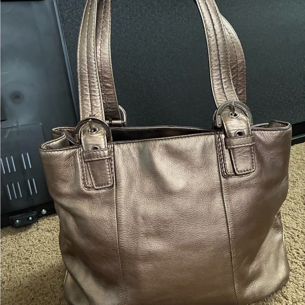 Coach Metallic Bronze Tote Bag